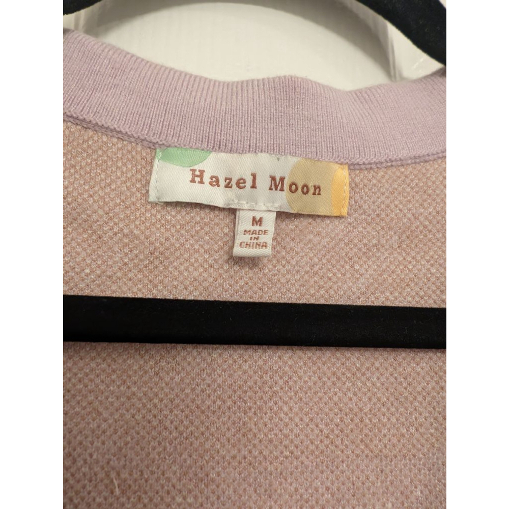 NWT Women's Hazel Moon Lavender White Abstract Sweater Vest Cardigan new preppy - Picture 5 of 8